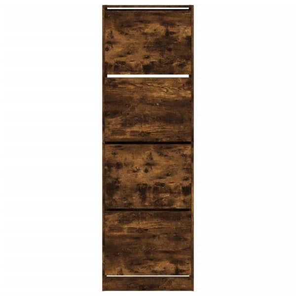 vidaXL skoskab med 4 vippeskuffer 60x34x187,5 cm røget egetræsfarve
