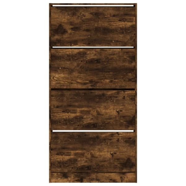 vidaXL skoskab med 4 vippeskuffer 80x21x163,5 cm røget eg