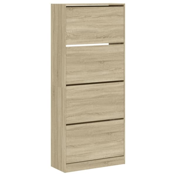 vidaXL skoskab med 4 vippeskuffer 80x34x187,5 cm sonoma-eg