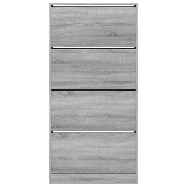 vidaXL Skoskap med 4 vippeskuffer grå sonoma 80x21x163,5 cm