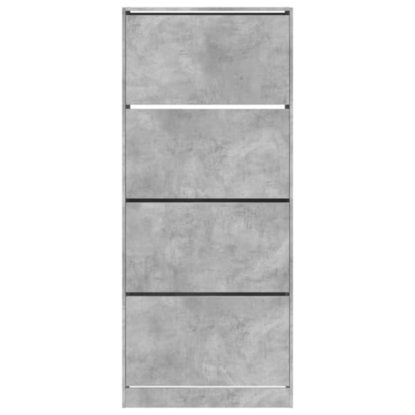 vidaXL Skoskåp med 4 flip-lådor betonggrå 80x34x187,5 cm