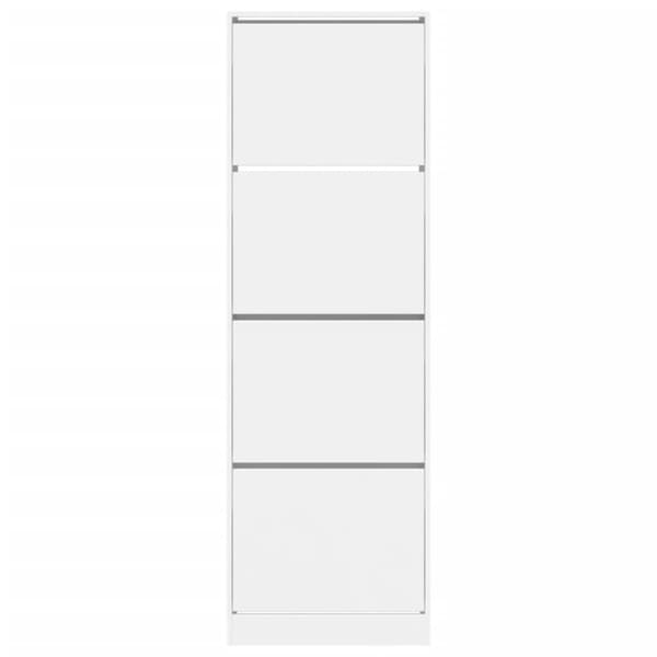 vidaXL Skoskåp med 4 flip-lådor vit 60x34x187,5 cm