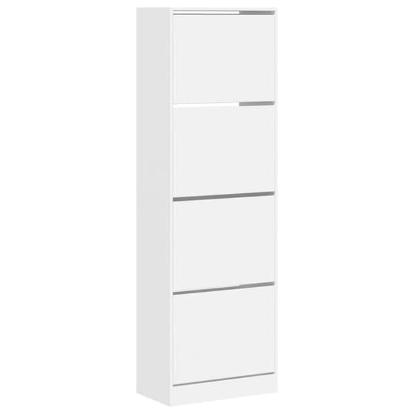 vidaXL Skoskap med 4 vippeskuffer hvit 60x34x187,5 cm
