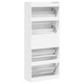 Miniatyrbilde 7 av 11: vidaXL Skoskap med 4 vippeskuffer hvit 80x34x187,5 cm