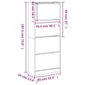 Miniatyrbilde 9 av 11: vidaXL Skoskap med 4 vippeskuffer hvit 80x34x187,5 cm