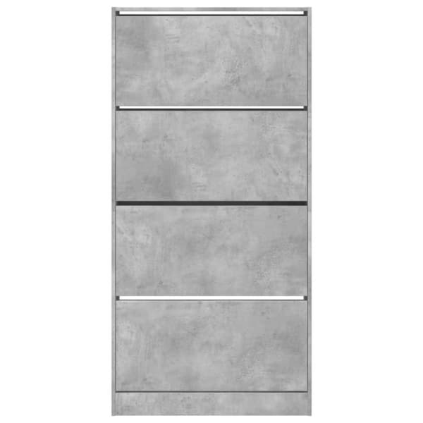 vidaXL Kenkäkaappi 4 kääntölaatikolla betoninharmaa 80x21x163,5 cm