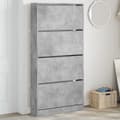 Pikkukuva 11 / 11: vidaXL Kenkäkaappi 4 kääntölaatikolla betoninharmaa 80x21x163,5 cm