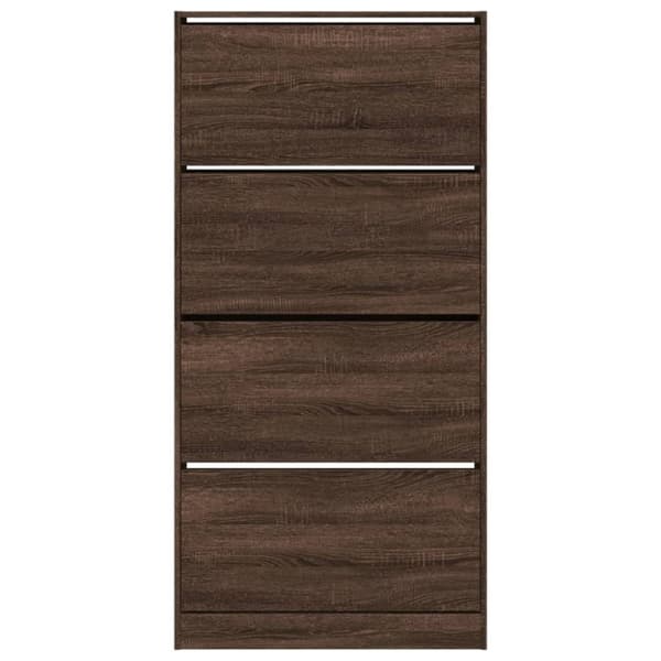 vidaXL Skoskap med 4 vippeskuffer brun eik 80x21x163,5 cm
