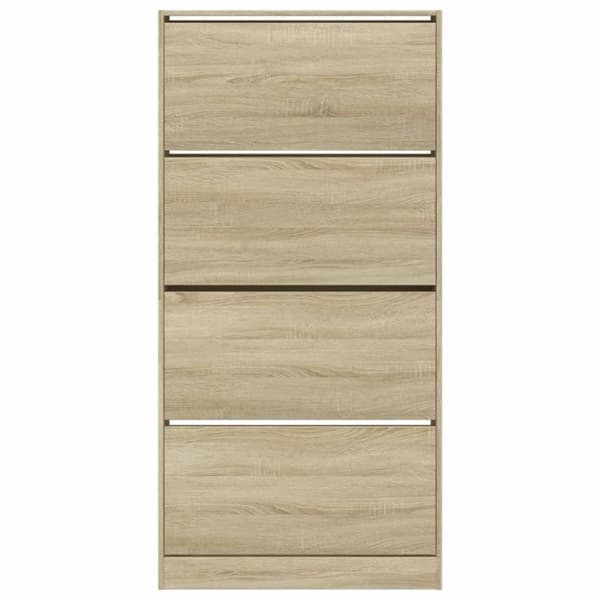 vidaXL skoskab med 4 vippeskuffer 80x21x163,5 cm sonoma-eg