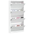 Miniatyrbillede 3 af 11: vidaXL skoskab med 4 vippeskuffer 80x21x163,5 cm hvid
