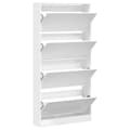 Miniatyrbillede 4 af 11: vidaXL skoskab med 4 vippeskuffer 80x21x163,5 cm hvid