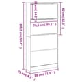 Miniatyrbillede 9 af 11: vidaXL skoskab med 4 vippeskuffer 80x21x163,5 cm hvid