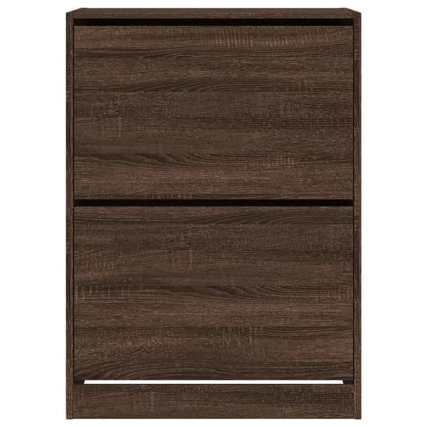vidaXL skoskab med 2 vippeskuffer 80x42x108 cm brun egetræsfarve