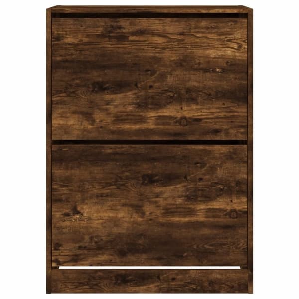 vidaXL skoskab med 2 vippeskuffer 80x42x108 cm røget egetræsfarve