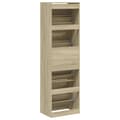 Miniatyrbilde 7 av 11: vidaXL Skoskap med 4 vippeskuffer sonoma eik 60x42x204 cm