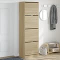 Miniatyrbilde 11 av 11: vidaXL Skoskap med 4 vippeskuffer sonoma eik 60x42x204 cm