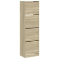Miniatyrbilde 1 av 11: vidaXL Skoskap med 4 vippeskuffer sonoma eik 60x42x204 cm