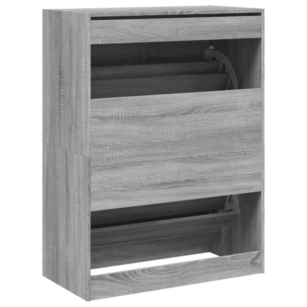 vidaXL skoskab med 2 vippeskuffer 80x42x108 cm grå sonoma-eg