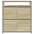 Miniatyrbilde 5 av 11: vidaXL Skoskap med 4 vippeskuffer sonoma eik 100x34x112 cm