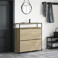 Miniatyrbilde 2 av 11: vidaXL Skoskap med 4 vippeskuffer sonoma eik 100x34x112 cm
