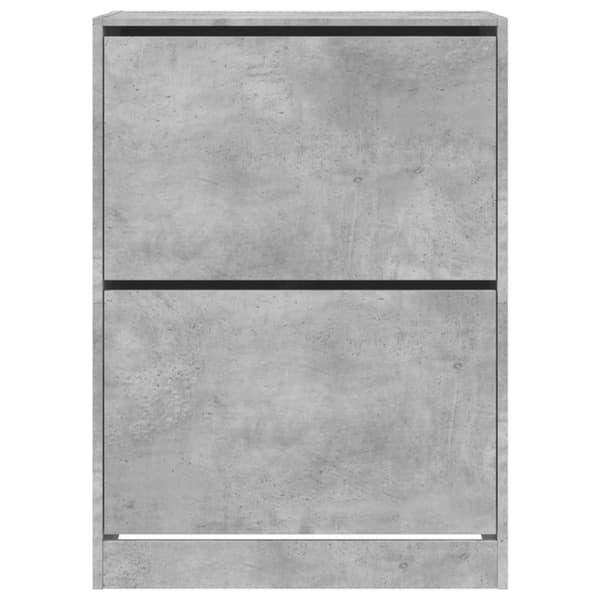 vidaXL Skoskap med 2 vippeskuffer betonggrå 80x42x108 cm