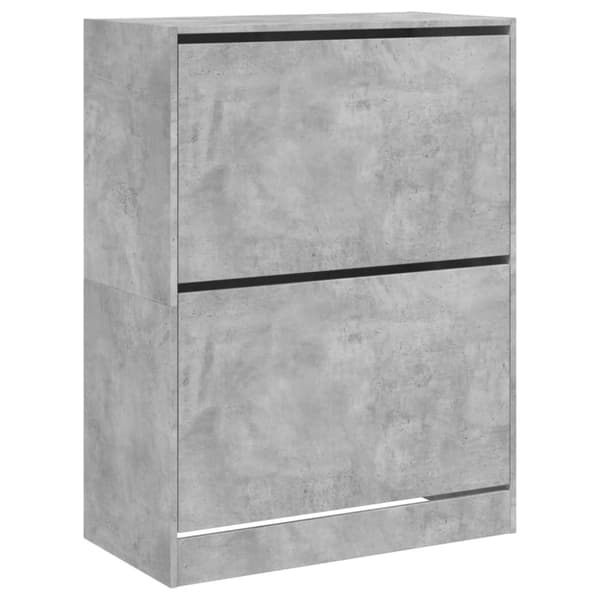 vidaXL Skoskap med 2 vippeskuffer betonggrå 80x42x108 cm