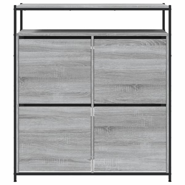 vidaXL skoskab med 4 vippeskuffer 100x34x112 cm grå sonoma-eg