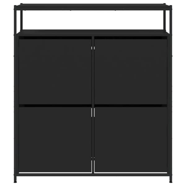 vidaXL skoskab med 4 vippeskuffer 100x34x112 cm sort