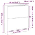 Pikkukuva 8 / 10: vidaXL Kenkäkaappi betoninharmaa 80x21x87,5 cm tekninen puu