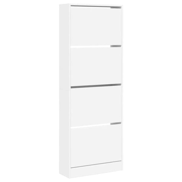 vidaXL Skohylla vit 60x21x163,5 cm konstruerat trä