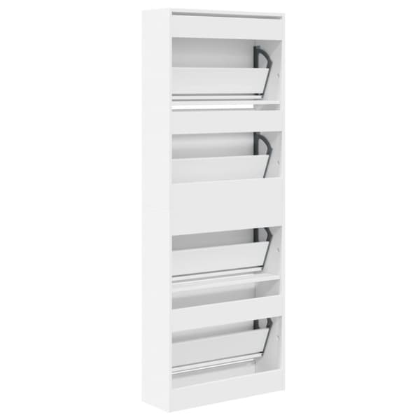 vidaXL Skohylla vit 60x21x163,5 cm konstruerat trä