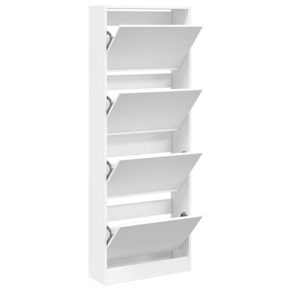 vidaXL Skohylla vit 60x21x163,5 cm konstruerat trä