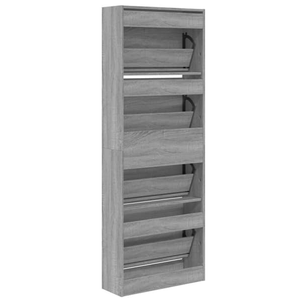 vidaXL skoreol 60x21x163,5 cm konstrueret træ grå sonoma-eg