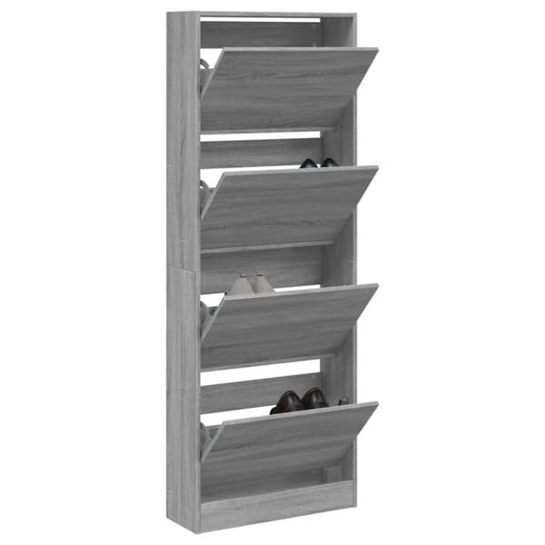 vidaXL skoreol 60x21x163,5 cm konstrueret træ grå sonoma-eg