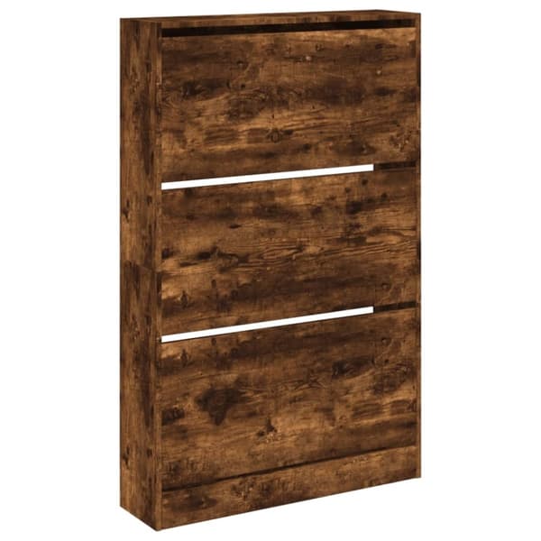 vidaXL skoskab 80x21x125,5 cm konstrueret træ røget egetræsfarve