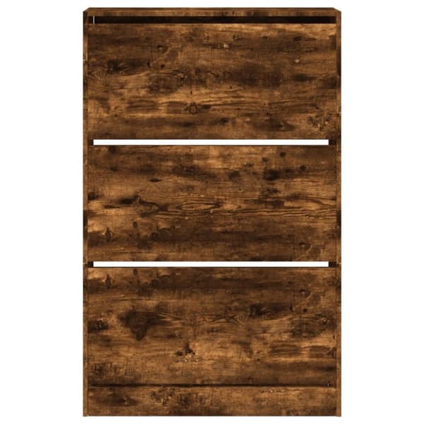 vidaXL skoskab 80x21x125,5 cm konstrueret træ røget egetræsfarve