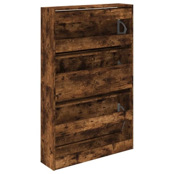vidaXL skoskab 80x21x125,5 cm konstrueret træ røget egetræsfarve