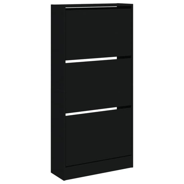 vidaXL skoreol 60x21x125,5 cm konstrueret træ sort