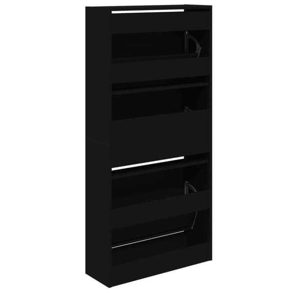 vidaXL skoreol 60x21x125,5 cm konstrueret træ sort