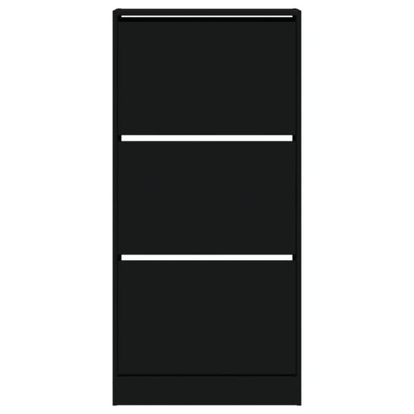 vidaXL Skohylla svart 60x21x125,5 cm konstruerat trä