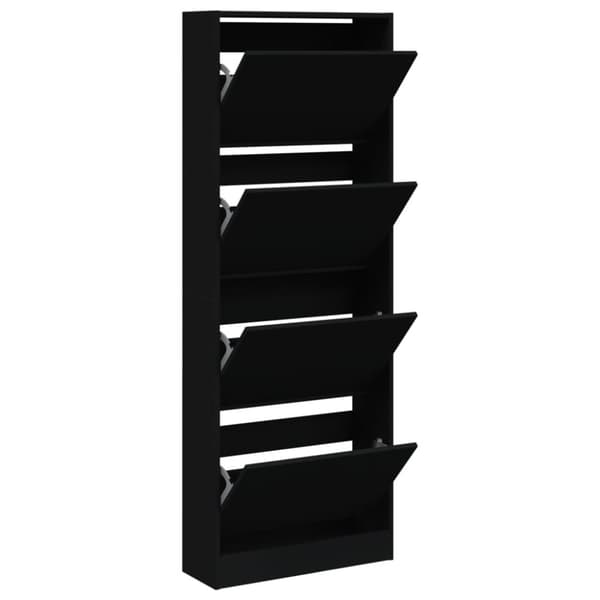 vidaXL Skoskap svart 60x21x163,5 cm konstruert tre