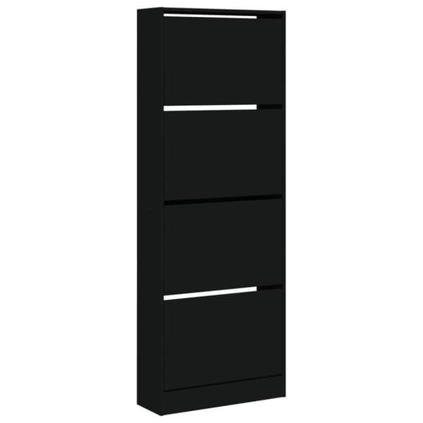 vidaXL Skoskap svart 60x21x163,5 cm konstruert tre