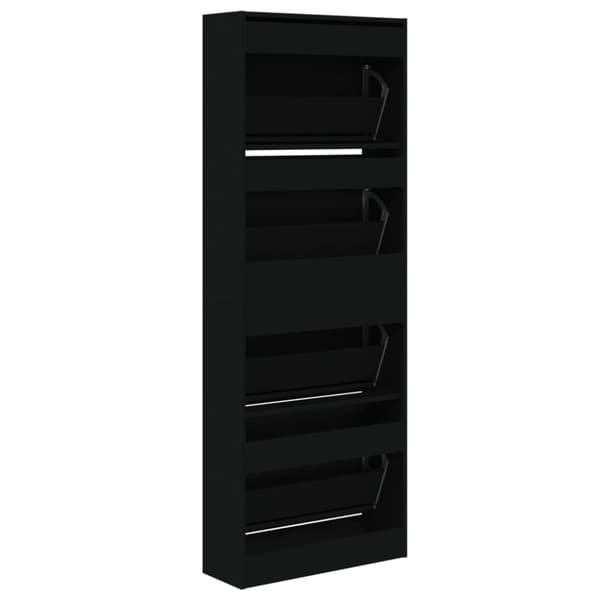 vidaXL skoreol 60x21x163,5 cm konstrueret træ sort