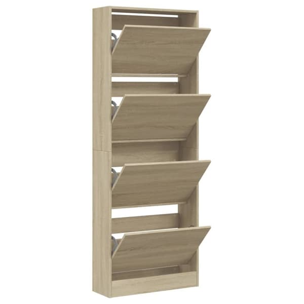 vidaXL skoreol 60x21x163,5 cm konstrueret træ sonoma-eg