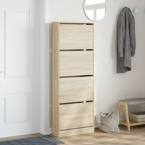 vidaXL Skoskap sonoma eik 60x21x163,5 cm konstruert tre