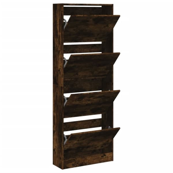 vidaXL skoreol 60x21x163,5 cm konstrueret træ røget egetræsfarve