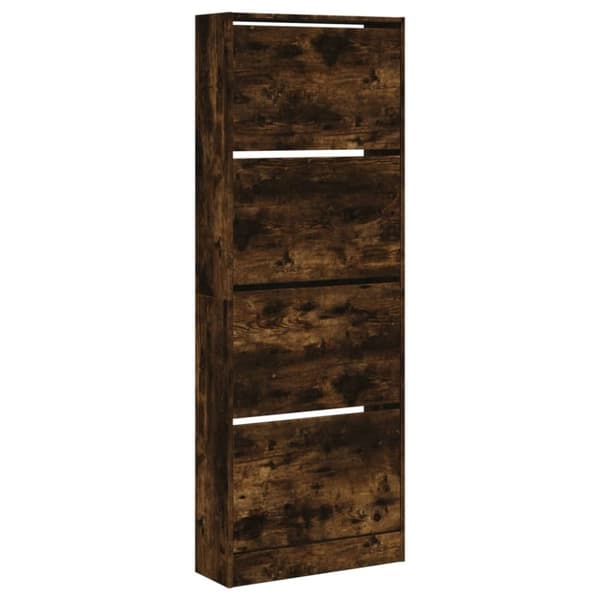vidaXL skoreol 60x21x163,5 cm konstrueret træ røget egetræsfarve