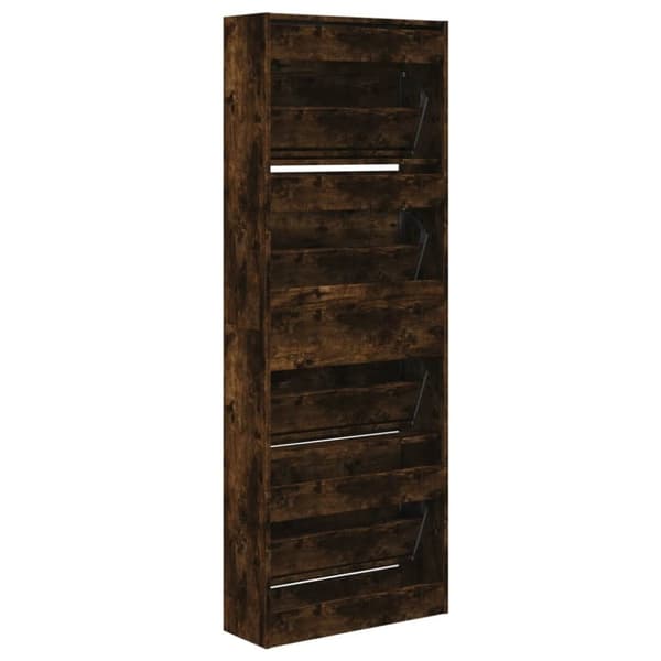 vidaXL Skoskap røkt eik 60x21x163,5 cm konstruert tre