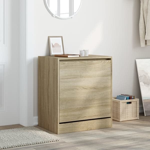 vidaXL Skohylla sonoma-ek 60x42x69 cm konstruerat trä