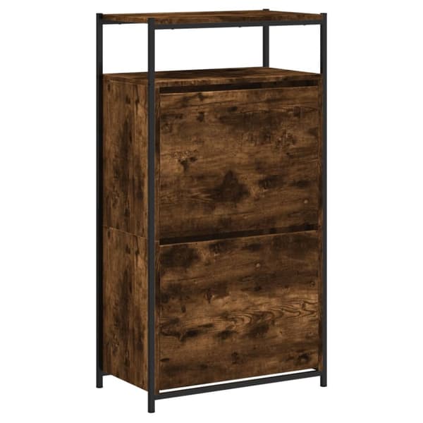 vidaXL skoreol 60x34x112 cm konstrueret træ røget egetræsfarve